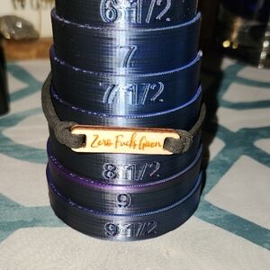 Black Bracelet with Engraved Plate